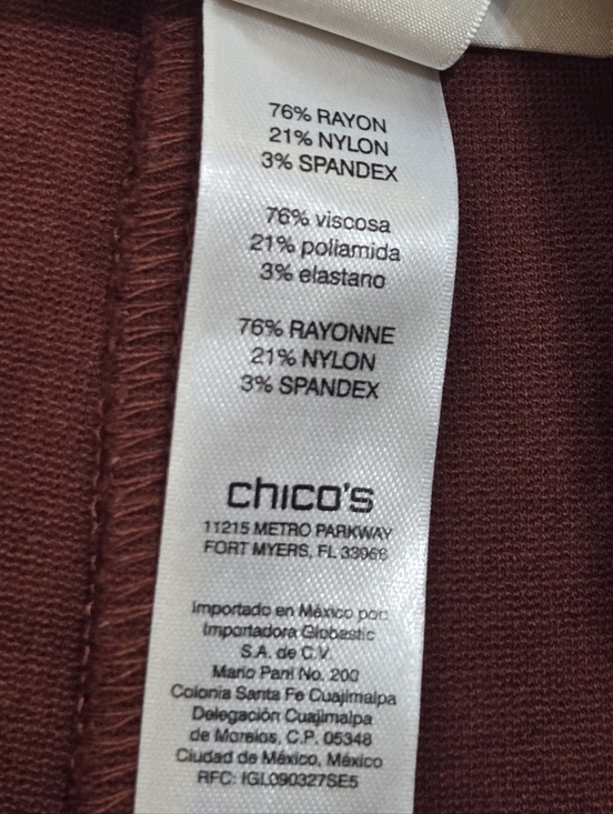 Chico's Rust Brown Stretch Ankle Office Dress Slacks, Chico's 2.5 - US 14 - Picture 7 of 8